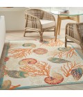 Waverly Wav01/Sun & Shade Area Rug SND92 Ivory/Multi 5'3" x 7'5"