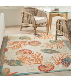 Nourison Wav01/Sun & Shade - Snd92 Ivory Multicolor Area Rug 5 ft. 3 in. X 7 ft. 5 in. Rectangle