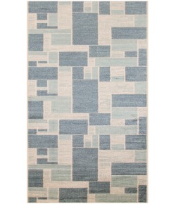Nourison Astra Machine Washable Blue Ivory ASW09 2 ft. 2 in. X 10 ft. Rectangle Rug