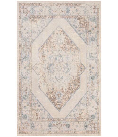 Nourison Astra Machine Washable Ivory Blue ASW13 4 ft. X 6 ft. Rectangle Rug