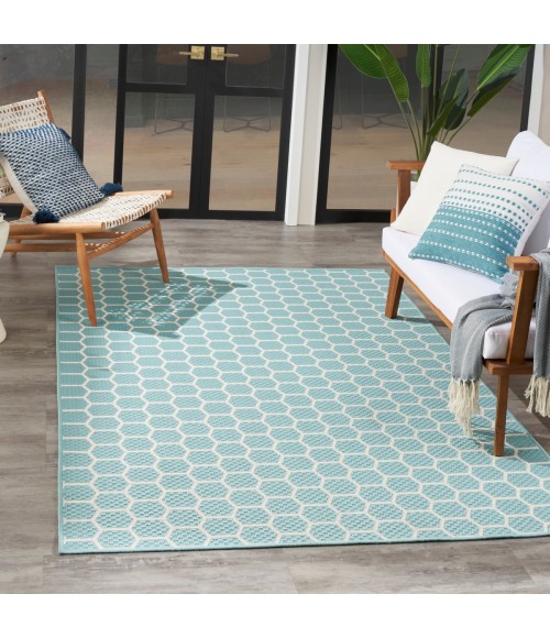 Nourison Twist Reversible Aqua TWS01 5 ft. X 7 ft. Rect. Rug