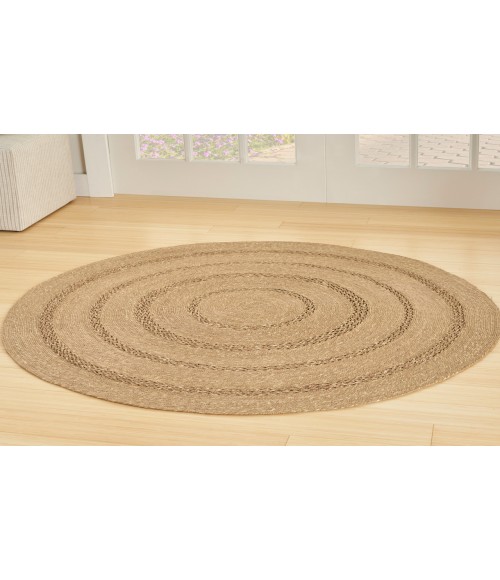 Nourison Natural Seagrass Natural Rug NSG01 5 ft. Round - Rugs Town Nourison Natural Seagrass Natural NSG01 5 ft. Round Rug