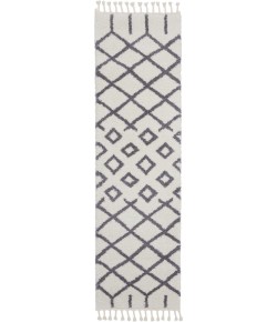 Nourison Moroccan Shag - Mrs01 White Area Rug 2 ft. 2 X 8 ft. 1 Rectangle
