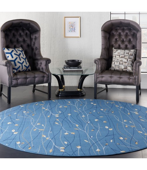Nourison Grafix Round Area Rug GRF15-Light Blue