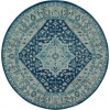 Nourison Tranquil(Traql) - Tra06 Ivory Navy Area Rug 5 ft. 3 X Round