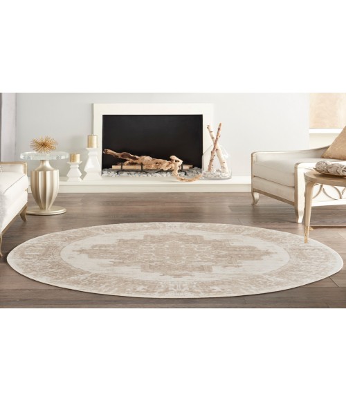 Nourison Grafix Ivory Beige GRF14 8 ft. Round Rug