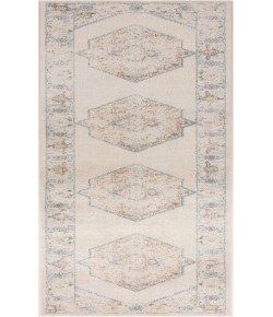 Nourison Astra Machine Washable Ivory Blue ASW13 2 ft. 2 in. X 10 ft. Rectangle Rug
