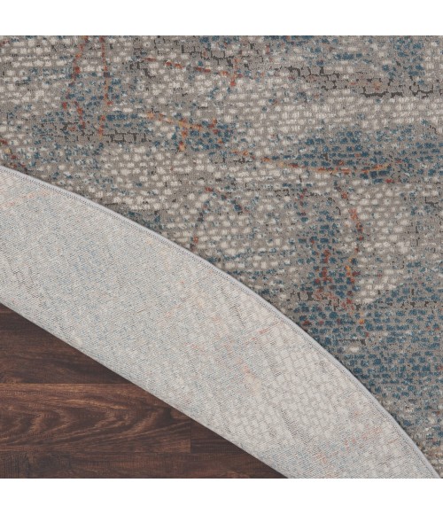 Nourison Rustic Textures Area Rug RUS15 Light Grey/Blue 7'10" Round