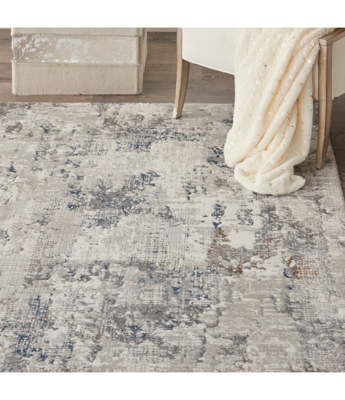 Nourison Royal Terrace White Blue KI42 5 ft. X 7 ft. Rect. Rug