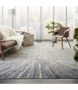 Nourison Sleek Textures Blue/Grey SLE05 7 ft. 10 in. X 10 ft. 6 in. Rect. Rug