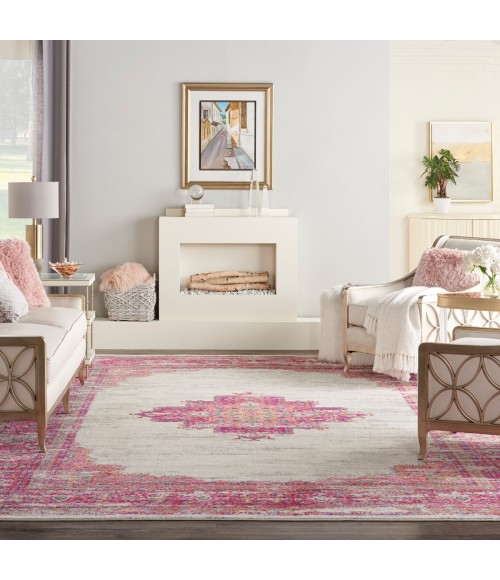 Passion Area Rug Nourison Passion Area Rug PSN03 Ivory/Fuchsia 12' x 15'