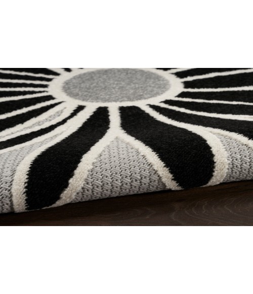 Nourison Aloha Black White ALH33 2 ft. X 6 ft. Rectangle Rug