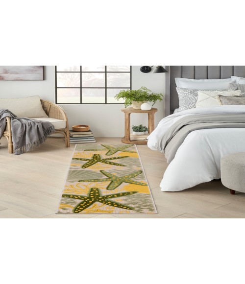 Nourison Aloha Green Yellow ALH24 2 ft. X 6 ft. Rectangle Rug
