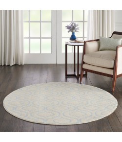 Nourison Jubilant - Jub19 Ivory Blue Area Rug 5 ft. 3 X Round
