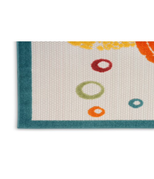 Nourison Aloha Teal Multi ALH27 7 ft. 10 in. X 10 ft. 6 in. Rectangle Rug