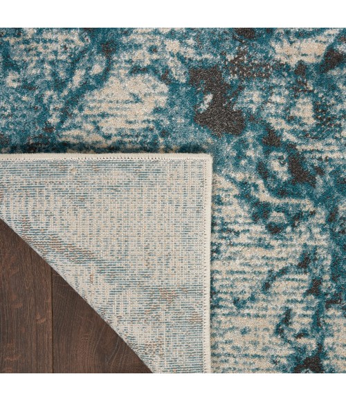 Nourison Maxell Area Rug MAE08 Ivory/Teal 6' x 9'