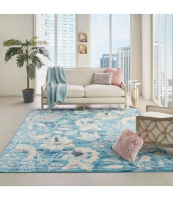 Nourison Tranquil(Traql) - Tra02 Turquoise Area Rug 8 ft. X 10 ft. Rectangle