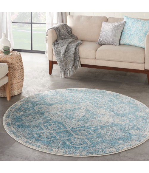 Nourison Tranquil Area Rug TRA13 Lt.Blue/Ivory 4' Round