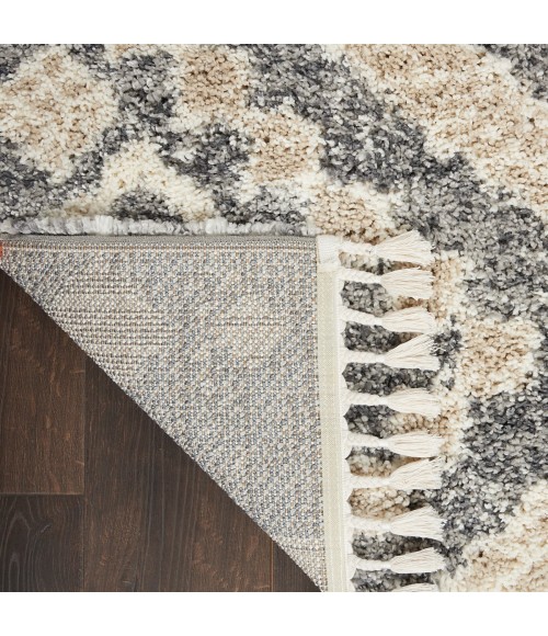 Nourison Oslo Shag Grey/Ivory OSL02 5 ft. X 8 ft. Rect. Rug