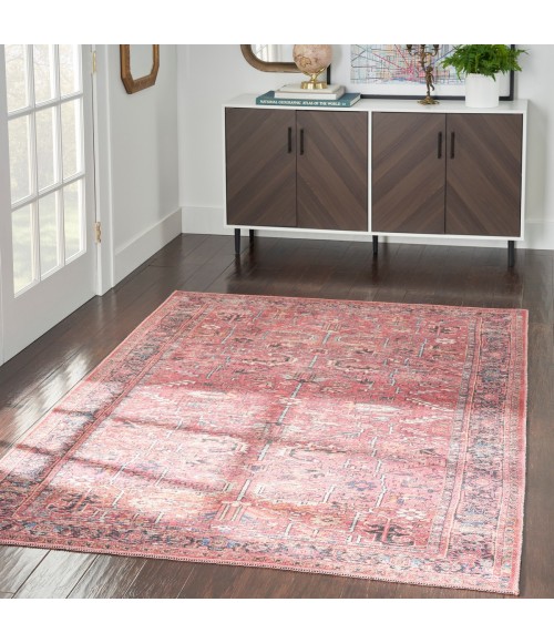 Nicole Curtis Machine Washable Series 1 Area Rug Nicole Curtis Machine Washable Series 1 Area Rug SR102 Red 5' x 7'