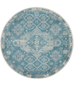 Nourison Tranquil(Traql) - Tra13 Light Blue Ivory Area Rug 4 ft. Round