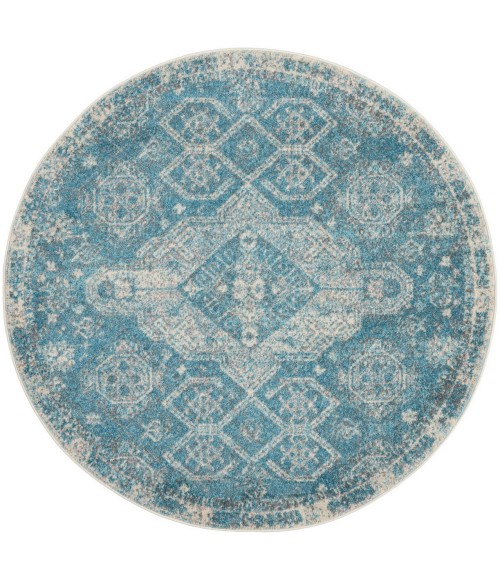 Nourison Tranquil Area Rug TRA13 Lt.Blue/Ivory 4' Round