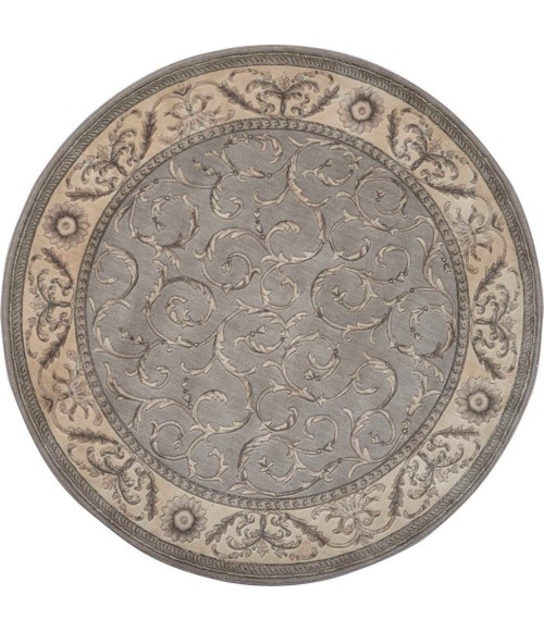 Nourison Somerset Round Area Rug ST02-Silver