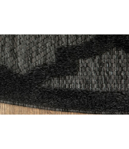 Nourison Easy Care Charcoal Black NES01 8 ft. Round Rug