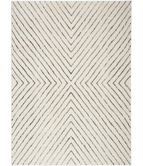 Nourison Modern Comfort Ivory Black Rug MNC01 7 ft. X 9 ft. Rect. - Rugs Town Nourison Modern Comfort Ivory Black MNC01 7 ft. X 9 ft. Rect. Rug