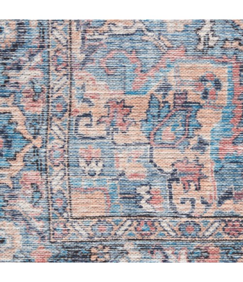 Nicole Curtis Machine Washable Series 1 Area Rug SR101 Blue 2' x 4'