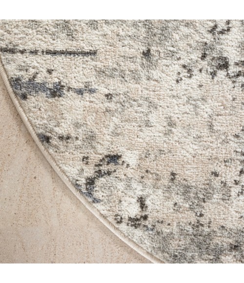 Nourison Quarry Ivory Blue Grey QUA01 8 ft. X Round Rug