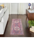 Nicole Curtis Machine Washable Series 1 Area Rug SR105 Red/Navy 7' Runner