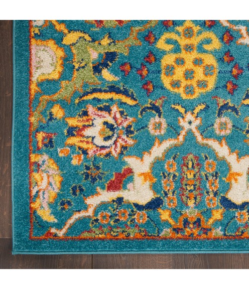 Nourison Allur Area Rug ALR03 Turquoise Ivory