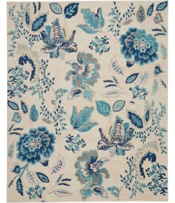 Nourison Tranquil(Traql) - Tra02 Ivory Light Blue Area Rug 8 ft. X 10 ft. Rectangle
