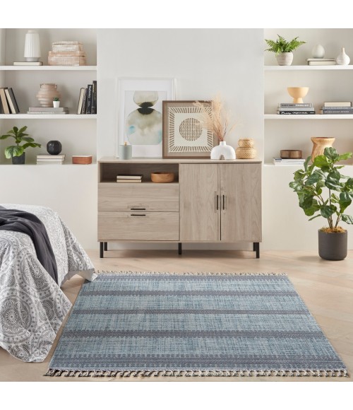 Asilah Area Rug Nourison Asilah Area Rug ASI02 Light/Blue/Charcoal 5'3" x 7'11"
