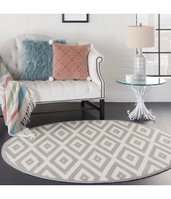 Nourison Home Grafix GRF18 White/Grey 5 ft. 3 in. Round Area Rug