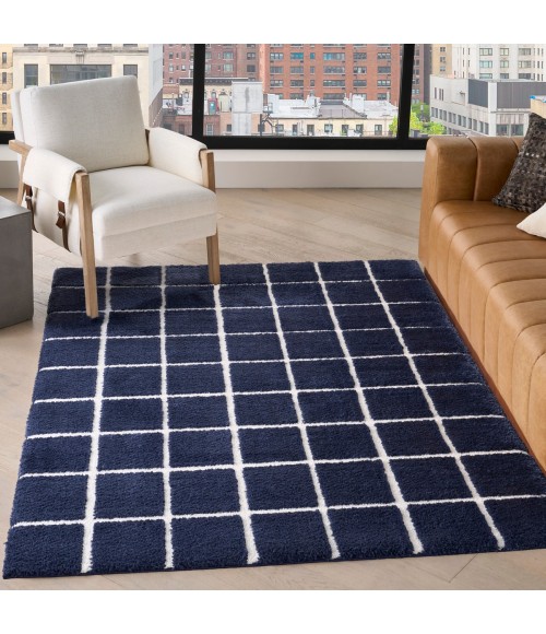 DKNY West End Ave Navy Ivory WTE01 6 ft. X 9 ft. Rect. Rug