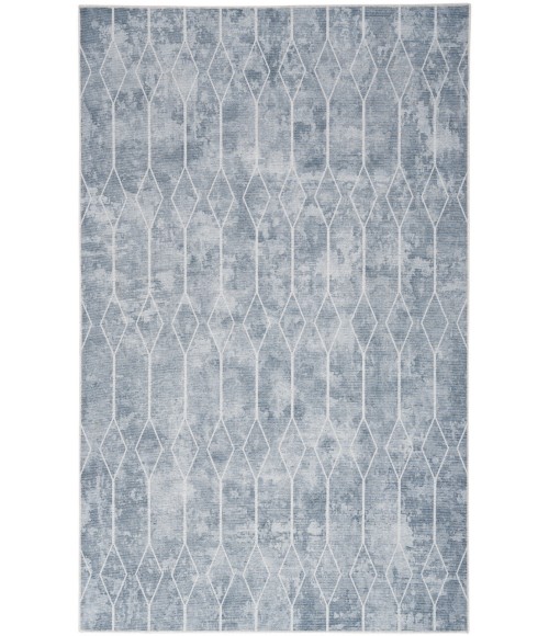 Nicole Curtis Machine Washable Series 1 Blue Grey SR107 5 ft. 3 in. X 7 ft. 3 in. Rectangle Rug