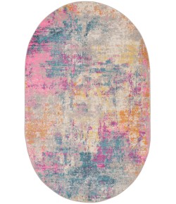 Nourison Passion Ivory Multicolor PSN36 5 ft. X 8 ft. Oval Rug