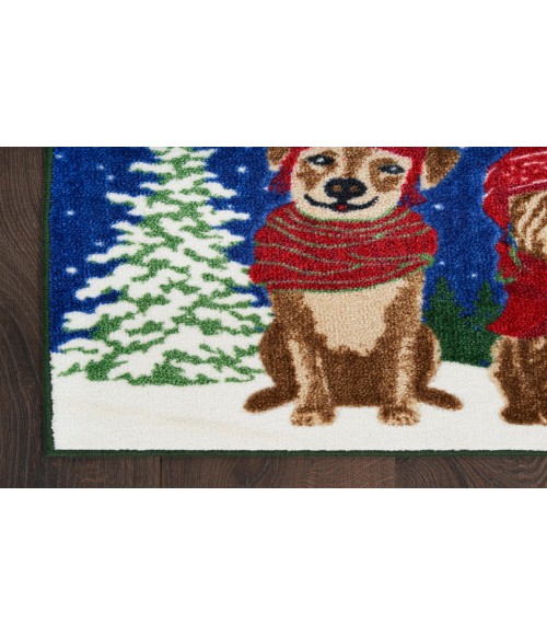 Nourison Accent Decor/Xmas Navy Rug 171JP 2 ft. X 3 ft. Rectangle - Rugs Town Nourison Accent Decor/Xmas Navy 171JP 2 ft. X 3 ft. Rectangle Rug