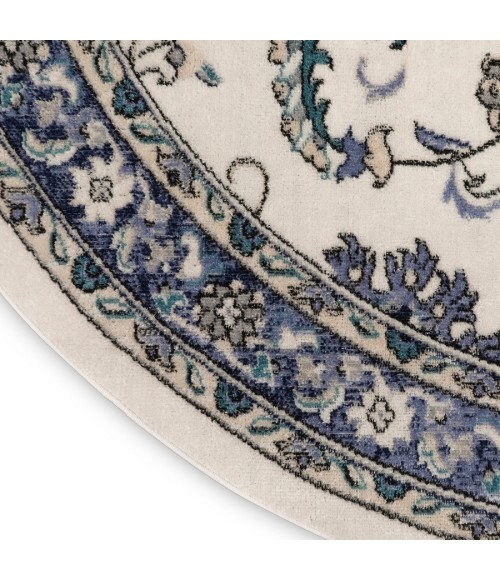 Nourison Home Nourison Essentials Ivory Blue Rug NRE05 8 ft. Round - Rugs Town Nourison Home Nourison Essentials Ivory Blue NRE05 8 ft. Round Rug