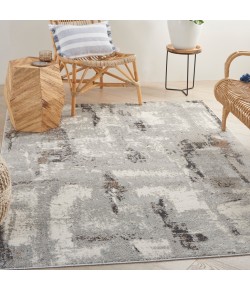 Nourison Elation - Etn06 Grey Ivory Area Rug 4 ft. X 6 ft. Rectangle