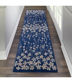 Nourison Tranquil(Traql) - Tra04 Navy Area Rug 2 ft. 3 X 7 ft. 3 Rectangle