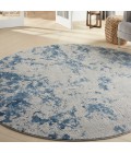 Rustic Textures Area Rug Nourison Rustic Textures Area Rug RUS16 Grey/Blue 7'10" Round