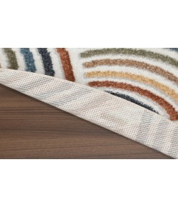 Nourison Astra Machine Washable Ivory Multicolor ASW08 7 ft. 10 in. Round Rug