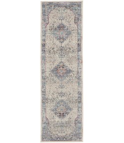 Nourison Vintage Kashan - Vka07 Ivory Blue Area Rug 2 ft. 4 X 8 ft. Rectangle
