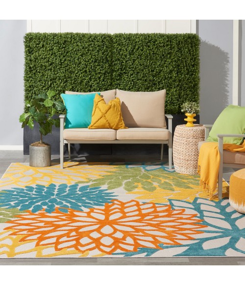 Nourison Aloha Area Rug ALH05 Turquoise Multicolor