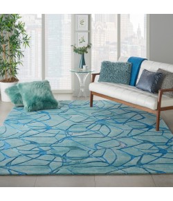 Nourison Symmetry - Smm05 Aqua Blue Area Rug 7 ft. 9 X 9 ft. 9 Rectangle