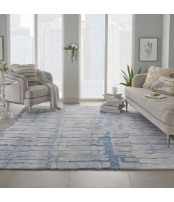 Nourison Symmetry - Smm04 Blue Grey Area Rug 7 ft. 9 X 9 ft. 9 Rectangle