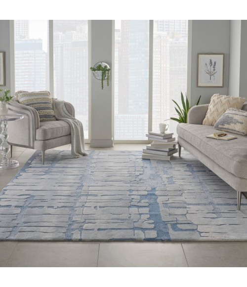 Nourison SYMMETRY Area Rug Nourison Symmetry Area Rug SMM04-Blue/Grey